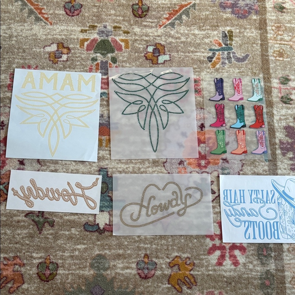 Western themed heat press transfers